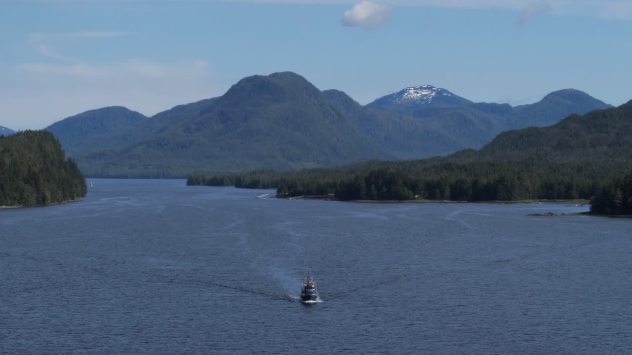 Fishing boat sailing Tongass Narrows East Channel, Ketchikan, Alaska