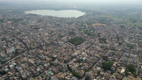 kolhapur city wide to closeup bird eye view in maharashtra