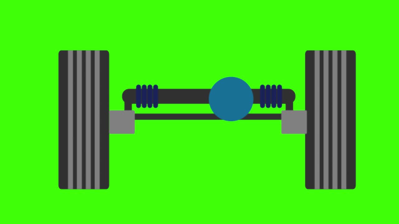 초록색 화면에서 자동차 바의 2d 애니메이션 일러스트레이션