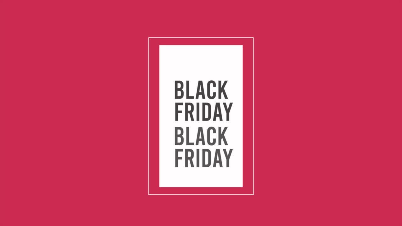 Testo moderno e ripetuto del Black Friday in cornice su gradiente rosso