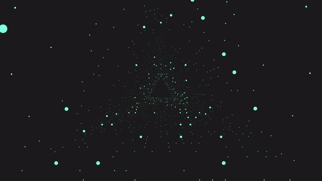 triángulo de vértigo con puntos y líneas verdes