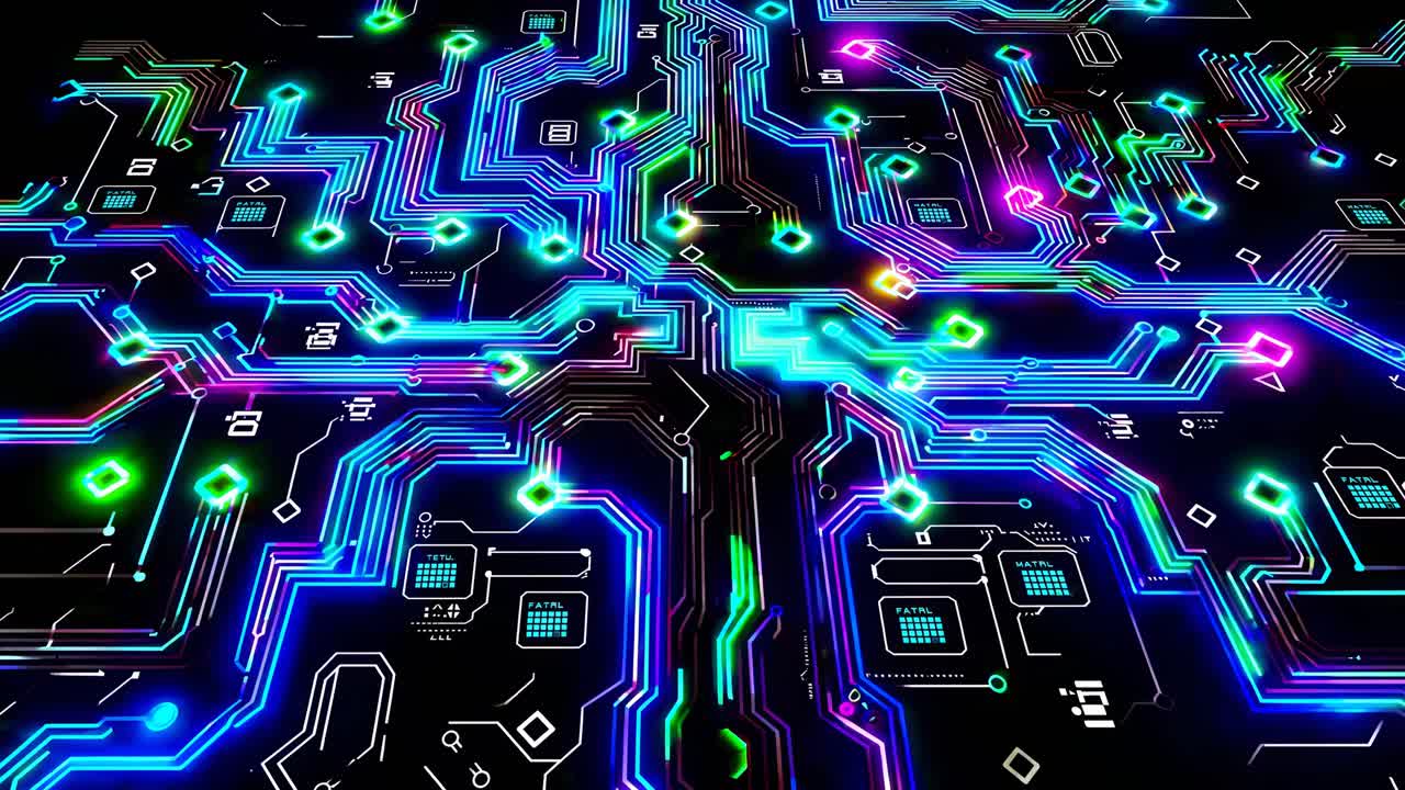 placa de circuitos brillantes abstractas