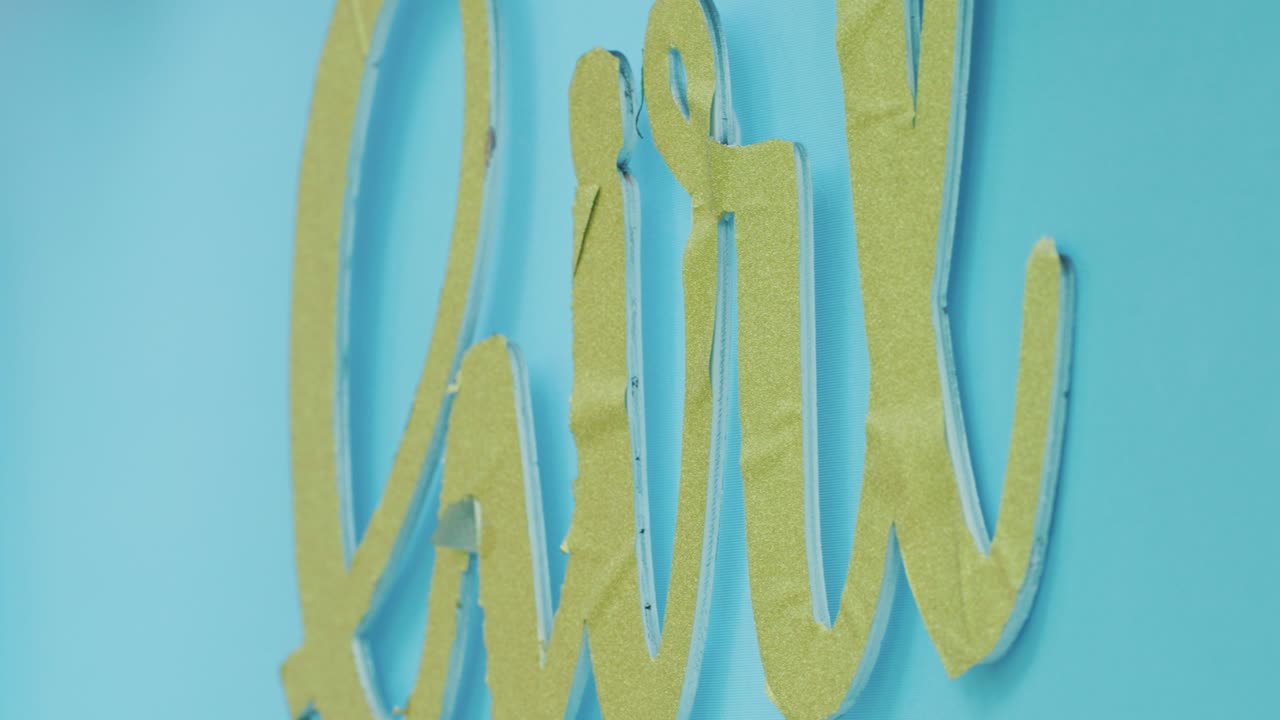 palabra de chica desde el lado vista de chico o chica género revelar fondo de la fiesta