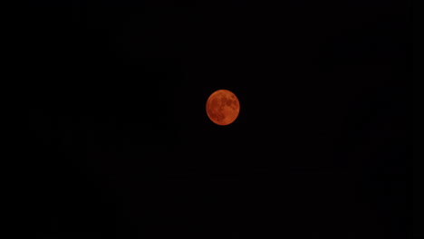 toma amplia de lapso de tiempo de una luna de cosecha a medida que se eleva lentamente desde el centro en la parte superior izquierda