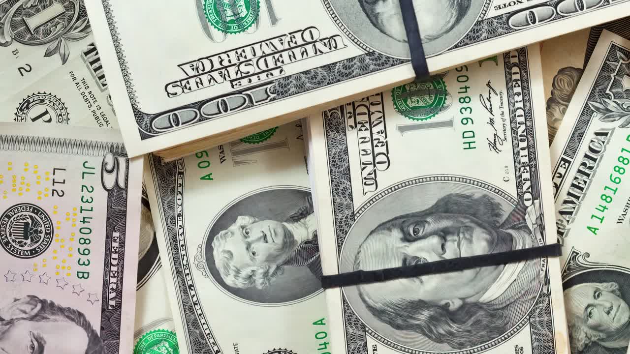 Close-Up of dollars money rotate