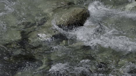 agua que fluye por un río en cámara lenta