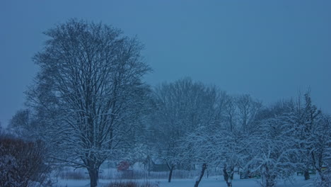 Long-term-looping-time-lapse-of-a-peaceful-countryside-that-covers-all-seasons:-winter,-spring,-summer,-and-fall