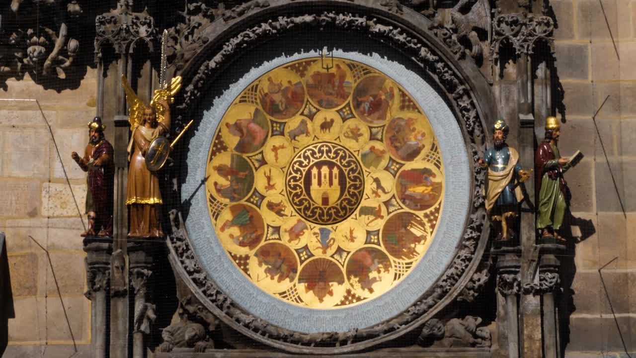 detalle del reloj astronómico de praga, república checa