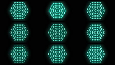 Pulsing-neon-hexagons-pattern-with-led-light-in-casino-style