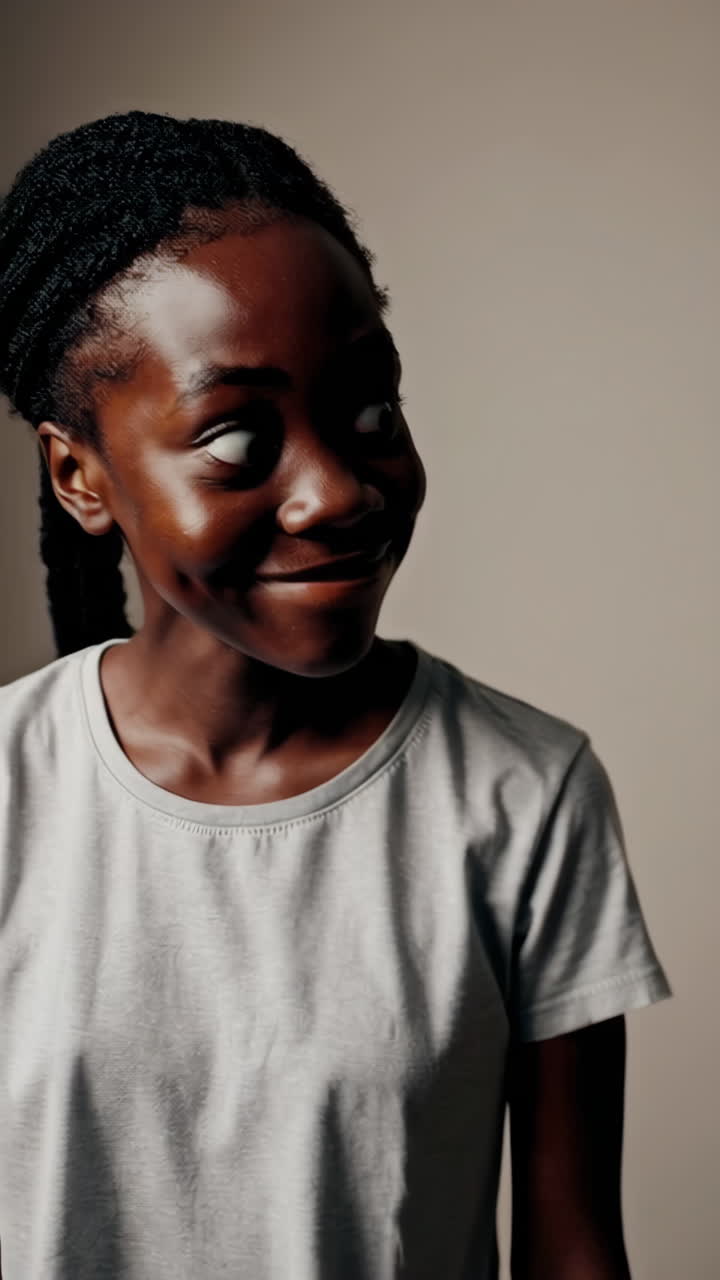 Young Black Woman Expressing Surprise and Joy