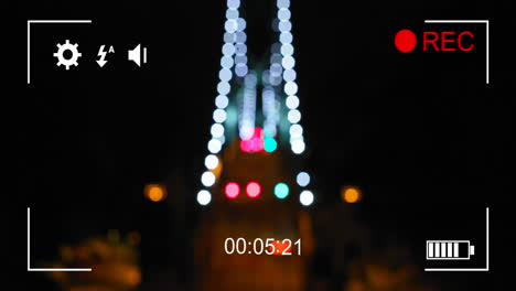 filming city lights at night on a digital camera 4k