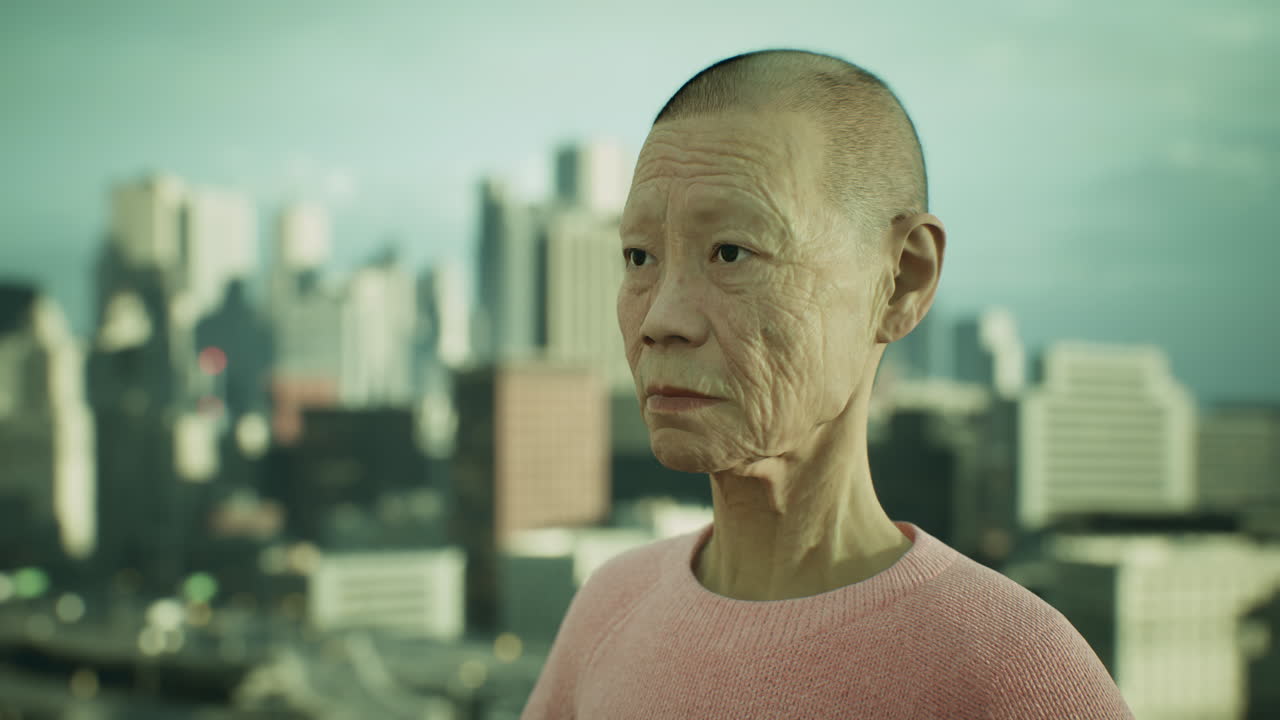 도시에 있는 아시아  ⁇ 은 여자