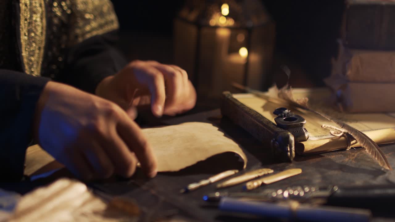 고대 아랍 문자입니다. 편지를 쓴 사람.