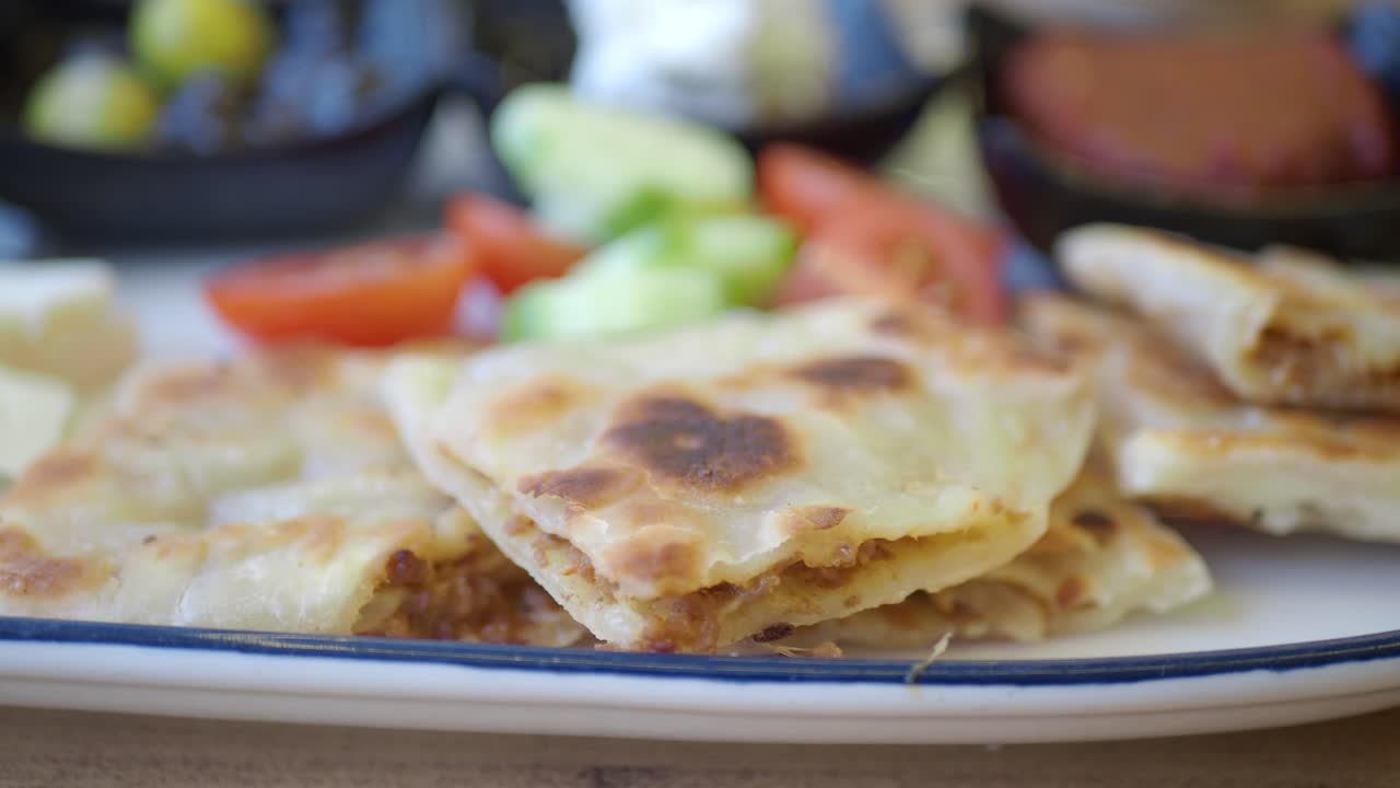Breakfast with Pastry and Vegetables