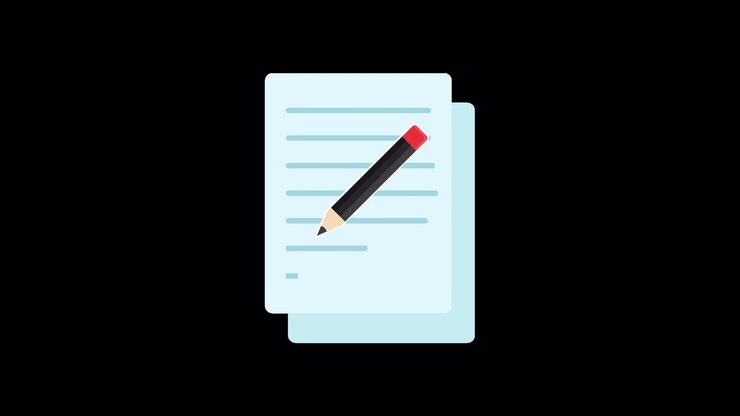 Animated Illustration of a Pencil Writing on a Document