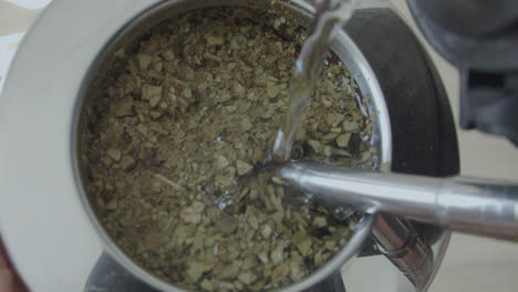 preparing yerba mate