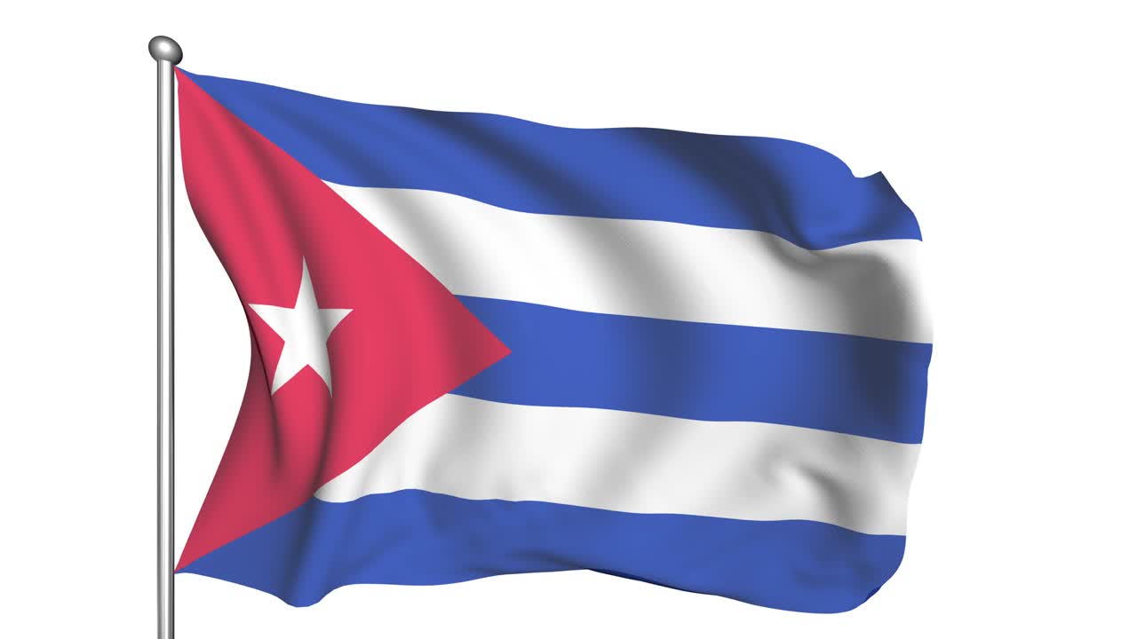 Bandiera di Cuba al vento (canale alfa, semitrasparente, in loop)