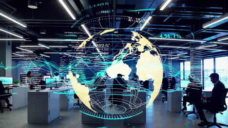 global business collaboration in a modern office