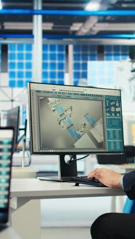 vertical video photovoltaics factory expert brainstorms with colleague to improve efficiency