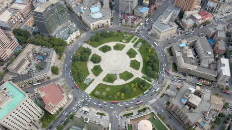 aerial shot of dalian city center