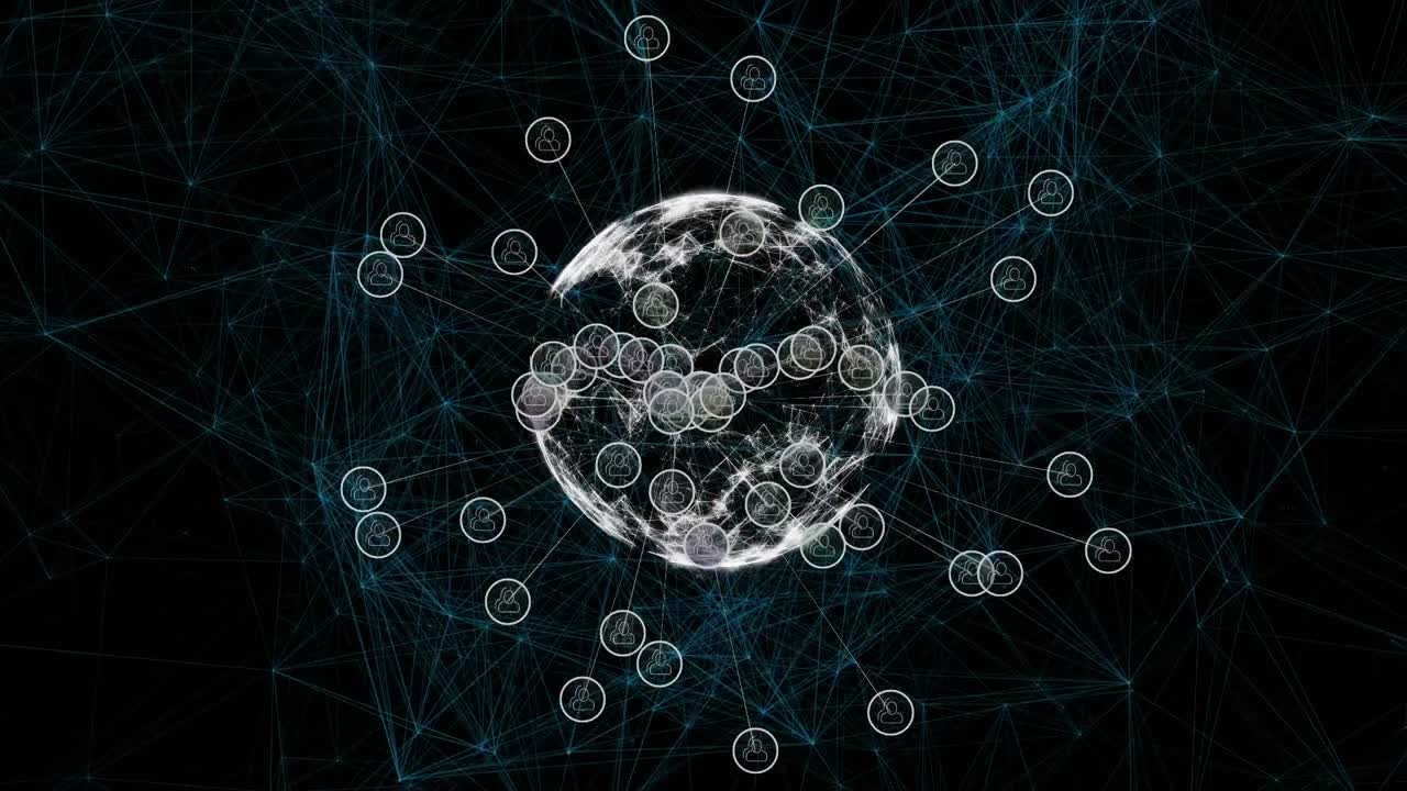 Animation of globe over network of connections