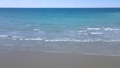 atlantic ocean static drone view from nantasket beach, hull, massachusetts