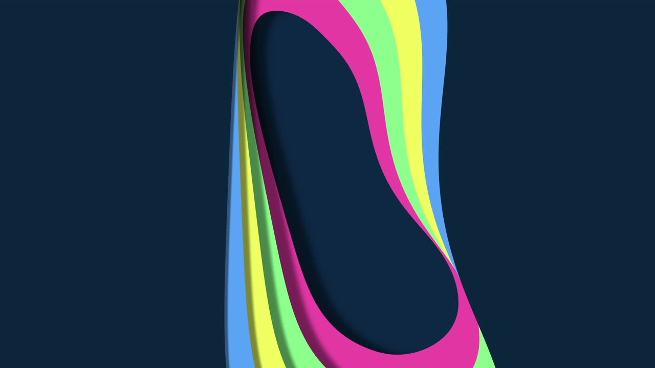 Abstract and vibrant colorful wavy line on black background