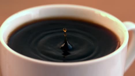 drop falling into cup of coffee