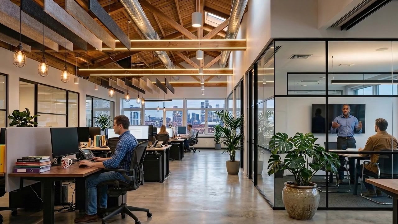 Spacious Modern Office Environment With Working Professionals