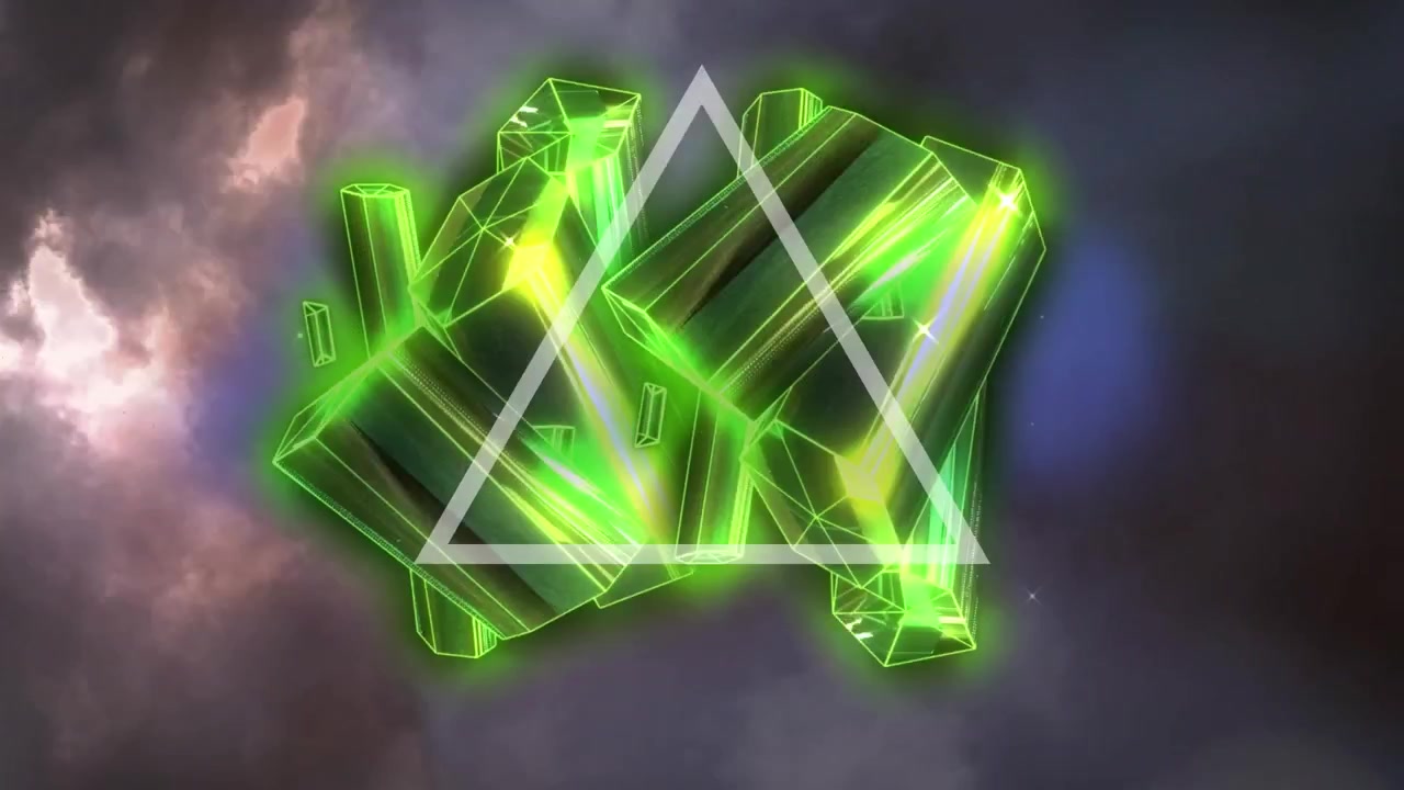 Dynamic Abstract Green Geometric Shapes with Glowing Triangle Animation