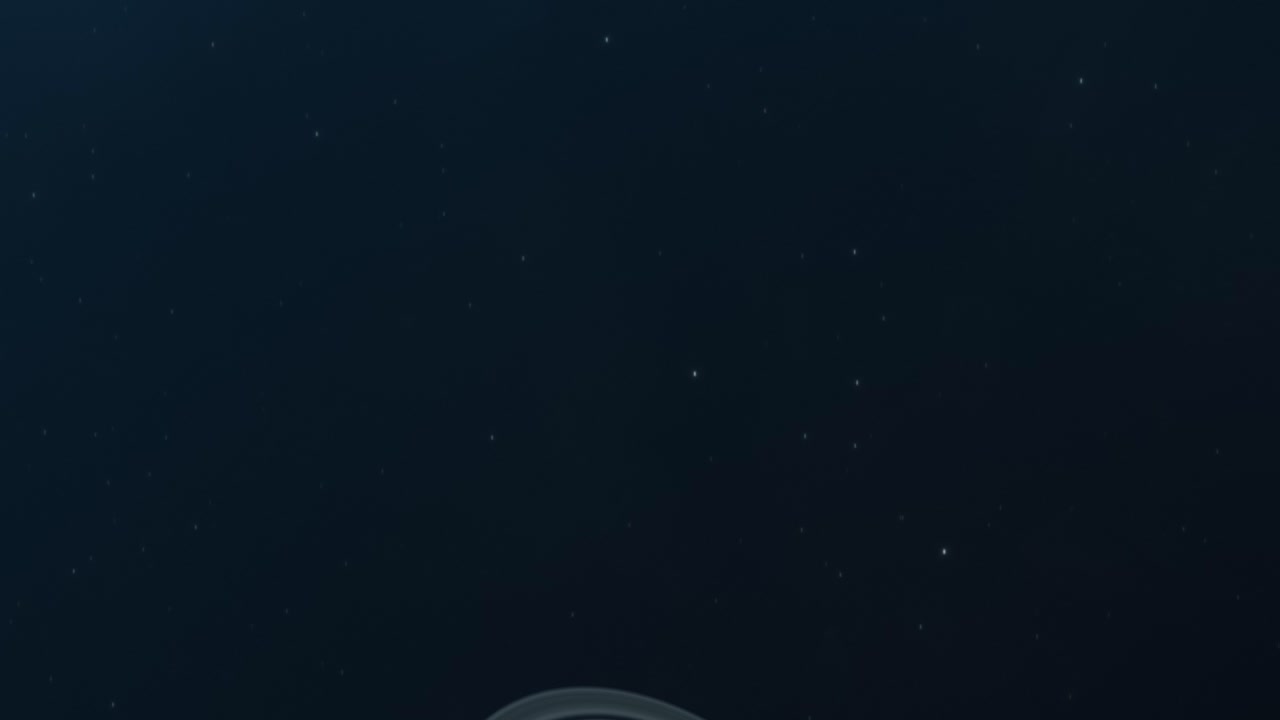 inclinarse lentamente para revelar el planeta gigante gaseoso de saturno