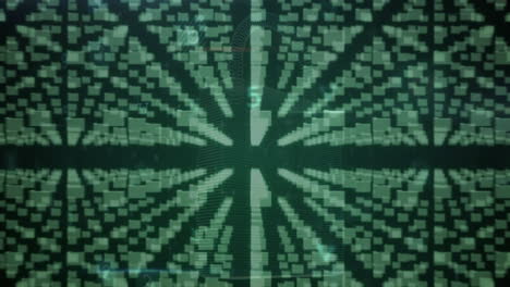 animación del candado de seguridad y el procesamiento de datos sobre fondo negro