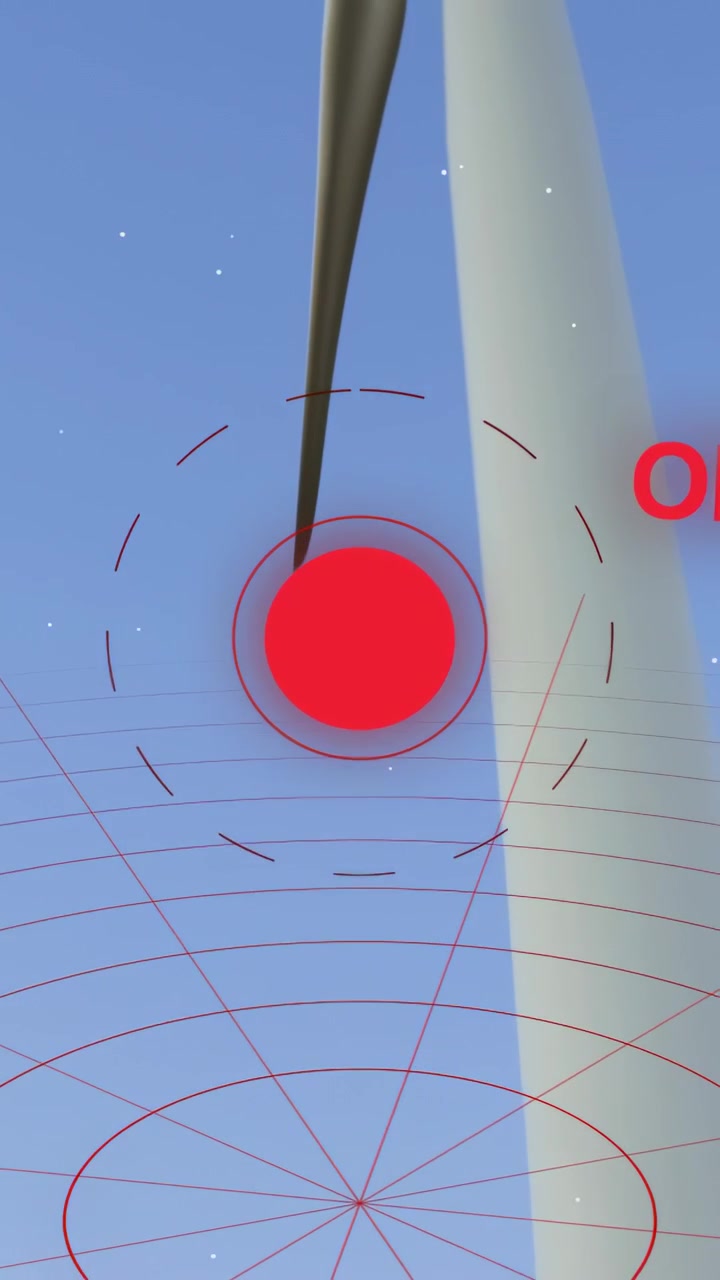 Vertical video: Red HUD locking starting camera close-up while turbine rotating for hub check