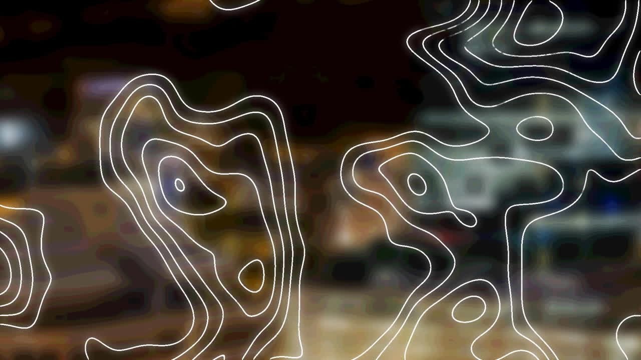 animación de líneas blancas en movimiento sobre el paisaje urbano