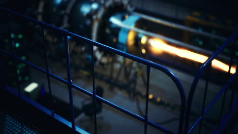 illuminated machinery reveals the wonders of a futuristic laboratory space