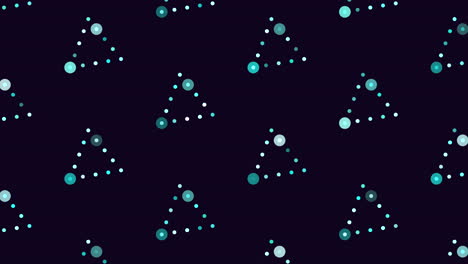 seamless neon triangles pattern with dots on black gradient