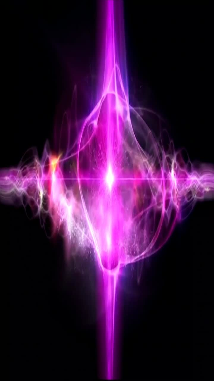 Energia viola luminosa astratta pulsante su sfondo nero