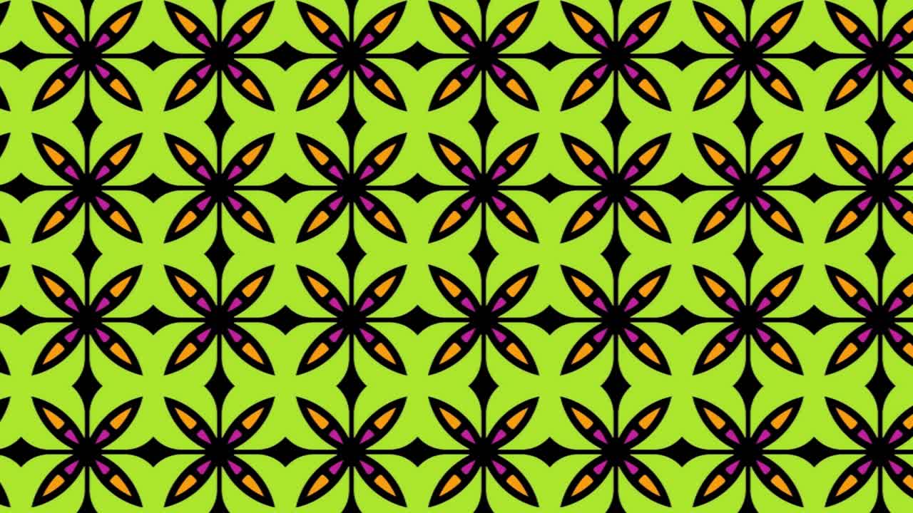 diseño de patrón de mosaico sin costuras con animación de diapositivas de fondo floral colorido