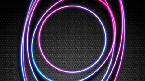 líneas redondas de neón tecnología abstracta fondo de movimiento geométrico