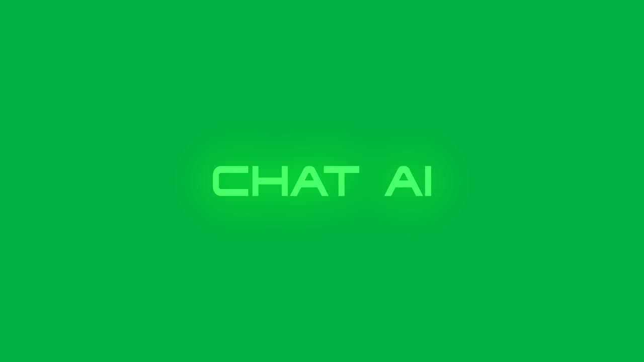 Animazione di testo di chat AI su sfondo trasparente