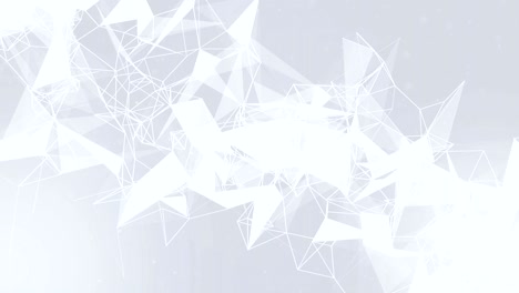 concepto digital abstracto de figuras geométricas: fractales de plexo poligonal que se mueven, se conectan a sí mismos y con partículas. concepto tecnológico triangular animación de fondo de bucle sin costuras