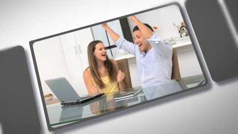 montaje de una pareja feliz