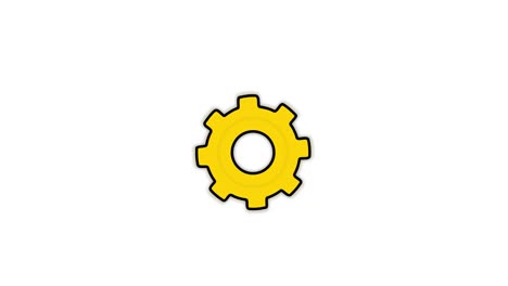 4k video of gear animated icon. business processing animated icon. business structure icon. processing icon. factory or industrial processing.