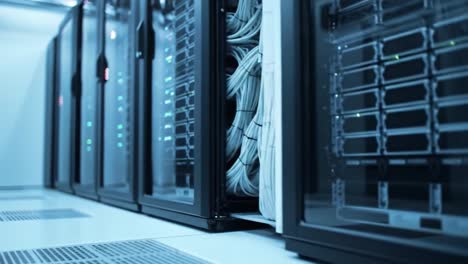 a technological insight into data centers: a glimpse of server racks and network infrastructure showcasing modern it infrastructure connectivity and efficiency