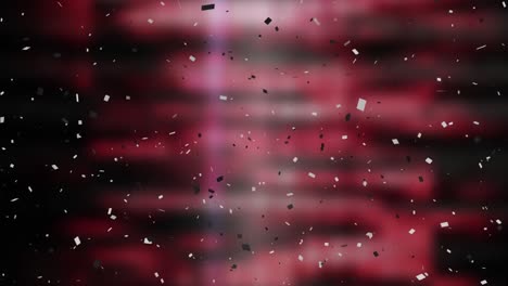 Animation-of-falling-confetti-over-red-background