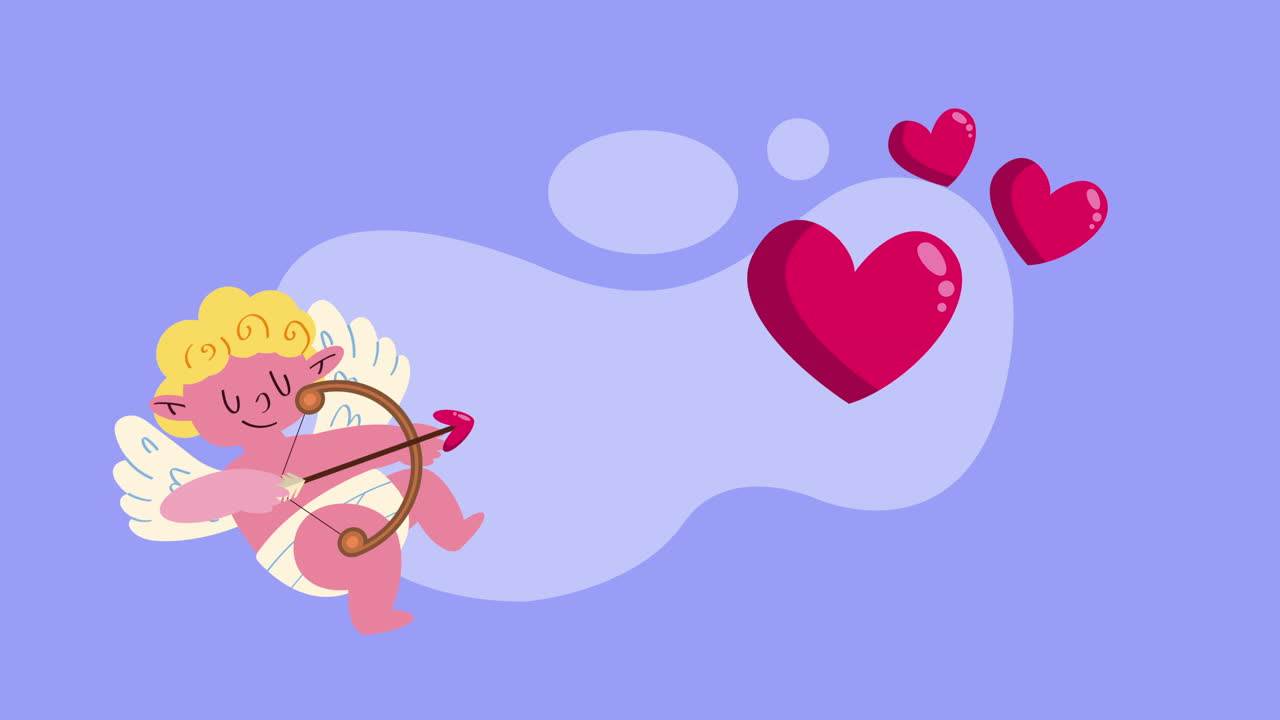 Cupid with Arrows and Hearts