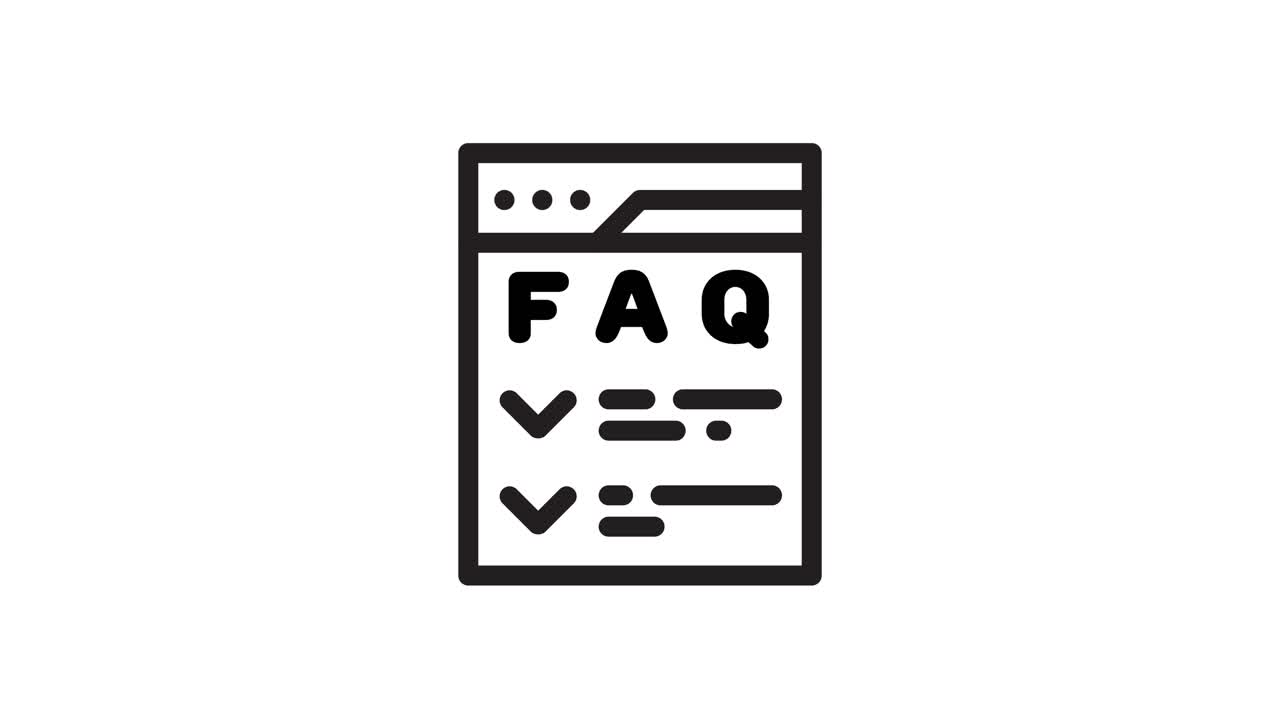 FAQ minimalist icon animation isolated on white background