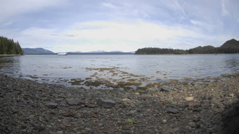 time lapse of the tide rising in pavlof harbor off of chichagof island in southeast alaska