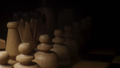 closeup of a chess game