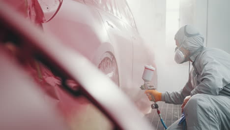 car painting in a paint booth